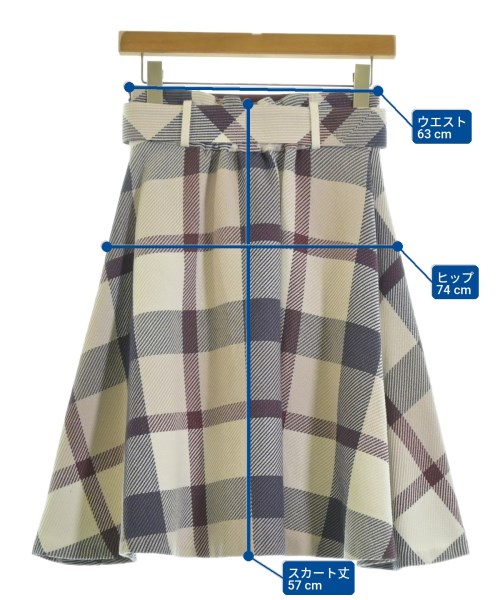 BLUE LABEL CRESTBRIDGE（ブルーレーベルクレストブリッジ）ひざ丈スカート 白 サイズ:36(S位) レディース/2200696107016