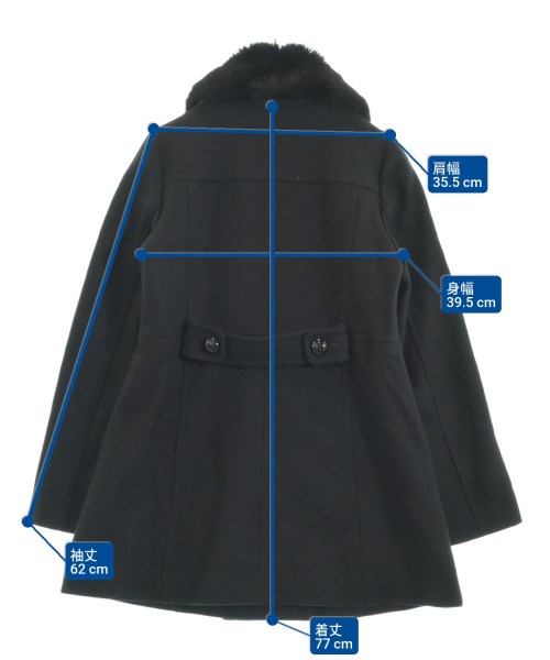 BLUE LABEL CRESTBRIDGE（ブルーレーベルクレストブリッジ）ピーコート 黒 サイズ:38(M位) レディース/2200619768010