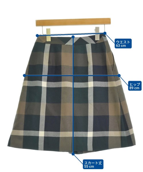 BLUE LABEL CRESTBRIDGE（ブルーレーベルクレストブリッジ）ひざ丈スカート 茶 サイズ:38(M位) レディース/2200635094070