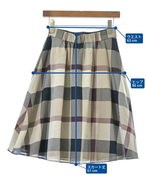 BLUE LABEL CRESTBRIDGE（ブルーレーベルクレストブリッジ）ひざ丈スカート グレー サイズ:36(S位) レディース/2200685857045
