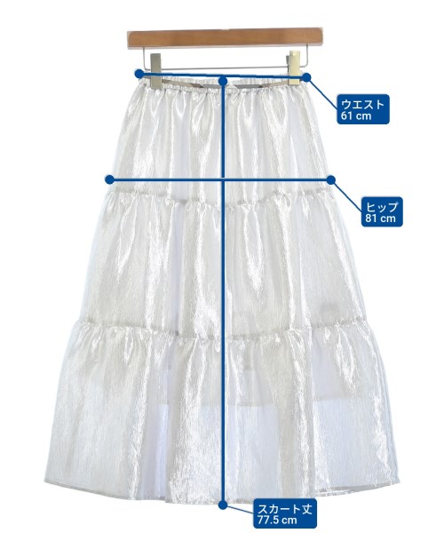 BLUE LABEL CRESTBRIDGE（ブルーレーベルクレストブリッジ）ロング・マキシ丈スカート シルバー サイズ:36(S位) レディース/2200679289050