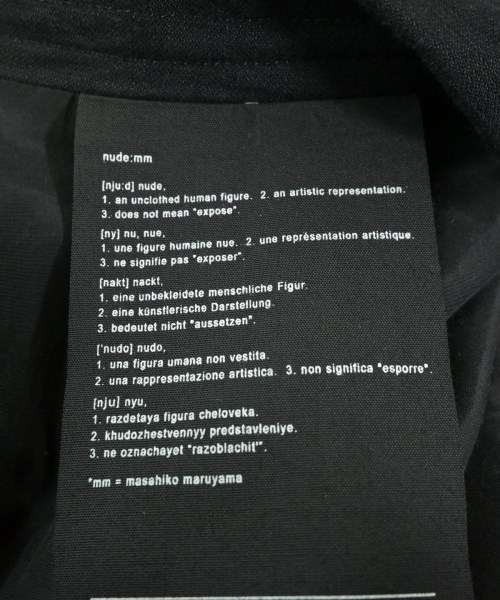 nude: masahiko maruyama（ヌードマサヒコマルヤマ）カジュアルジャケット 黒 サイズ:2(M位) メンズ/2200661837078