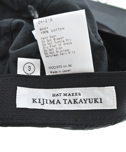 KIJIMA TAKAYUKI（キジマタカユキ）キャップ 黒 サイズ:3 メンズ/2200666292032