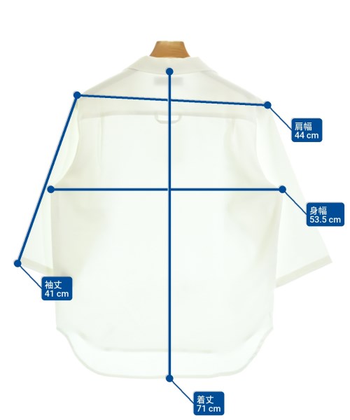 1piu1uguale3（ウノピゥウノウグァーレトレ）カジュアルシャツ 白 サイズ:S メンズ/2200644081115