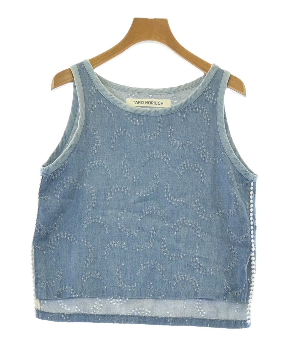 TARO HORIUCHI タロウホリウチ オーバーサイズ ポロシャツ 半袖 TARO HORIUCHI（タロウホリウチ）ブラウス 青 サイズ:F