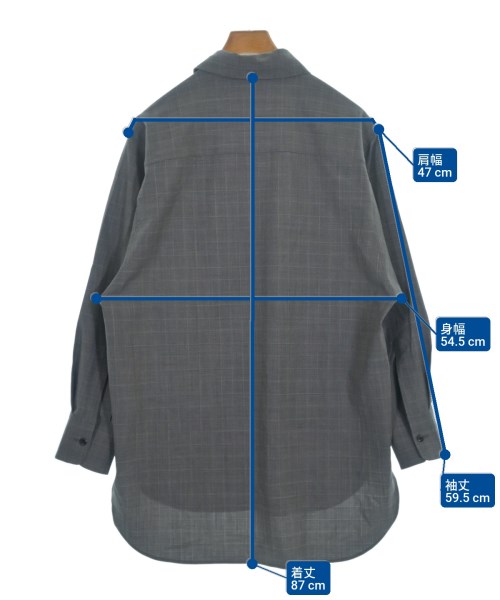 TARO HORIUCHI（タロウホリウチ）カジュアルシャツ グレー サイズ:1(S位) メンズ/2200651184205