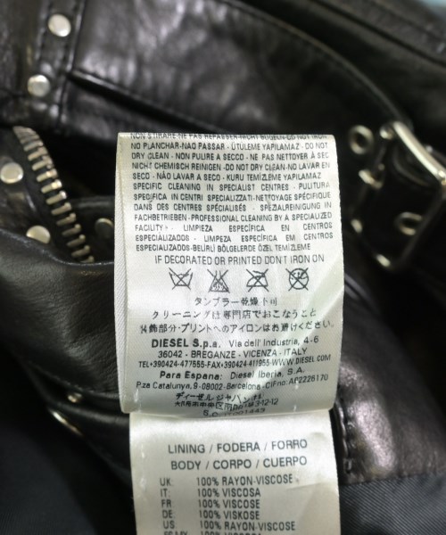 DIESEL BLACK GOLD（ディーゼルブラックゴールド）ライダース 黒 サイズ:46(M位) メンズ/2200721892016