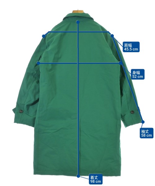 BEAMS Lights（ビームスライツ）ステンカラーコート 緑 サイズ:S メンズ/2200634224034