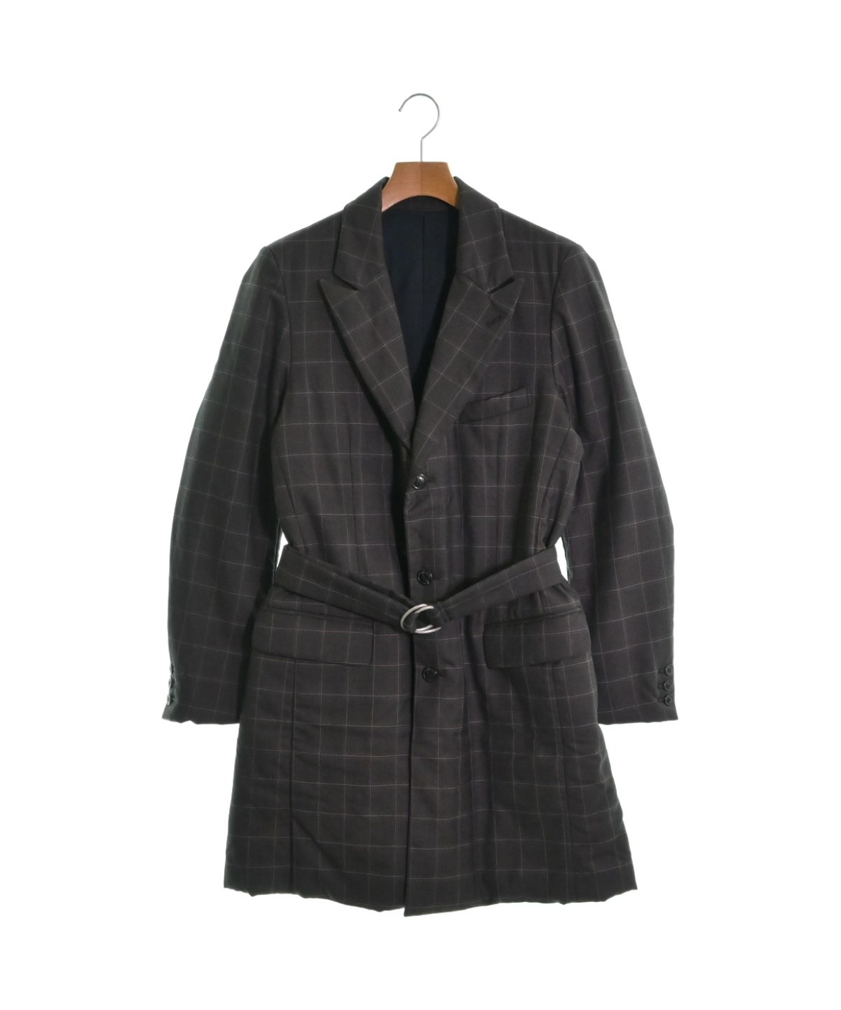 SUNSEA チェスターコート サイズ:2 SUNSEA サンシー チェスターコート 2(M位) グレー系x黒(チェック)