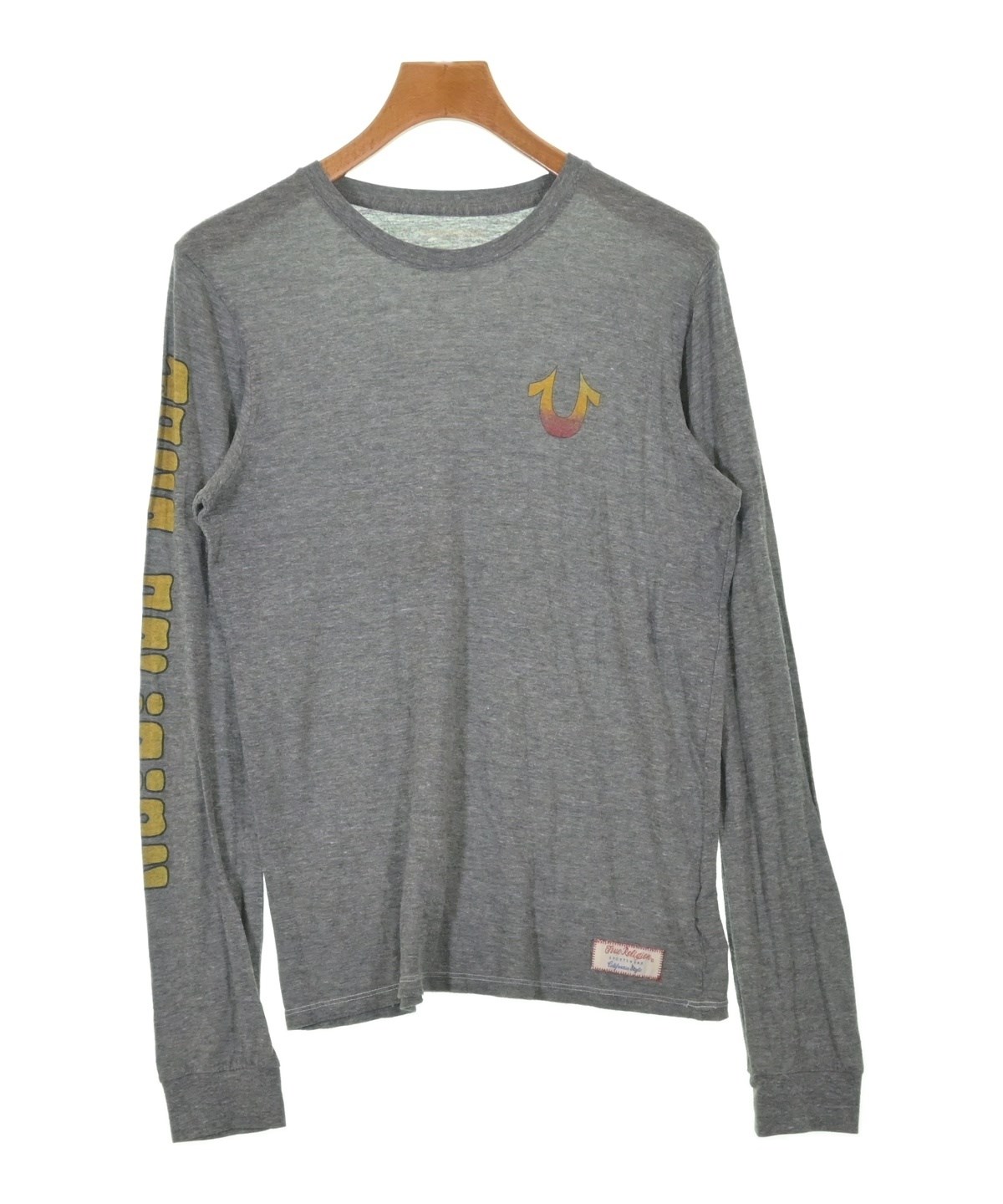 トゥルーレリジョン（True Religion）のロゴ入りラグビーシャツ TRUE RELIGION（トゥルーレリジョン）Tシャツ・カットソー グレー