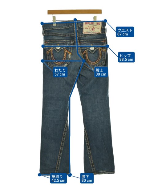 TRUE RELIGION（トゥルーレリジョン）デニムパンツ 青 サイズ:28(S位) メンズ/2200680930033