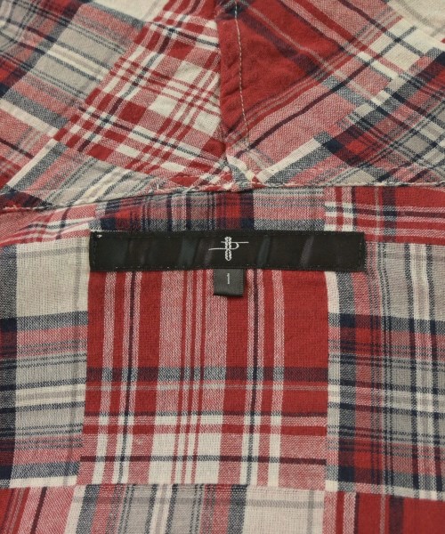 NO ID.（ノーアイディー）カジュアルシャツ 赤 サイズ:1(S位) メンズ/2200540965175