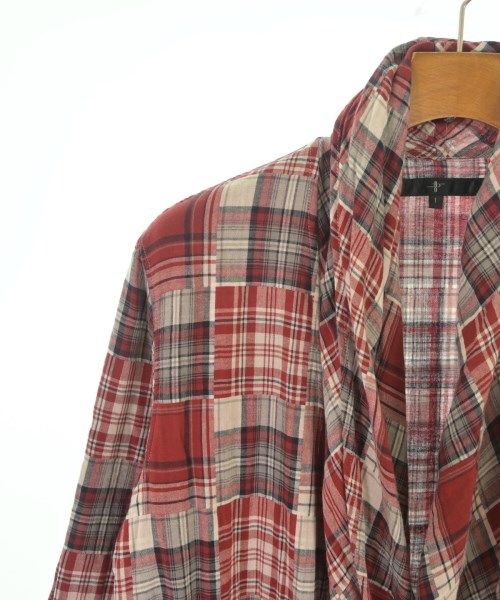 NO ID.（ノーアイディー）カジュアルシャツ 赤 サイズ:1(S位) メンズ/2200540965175