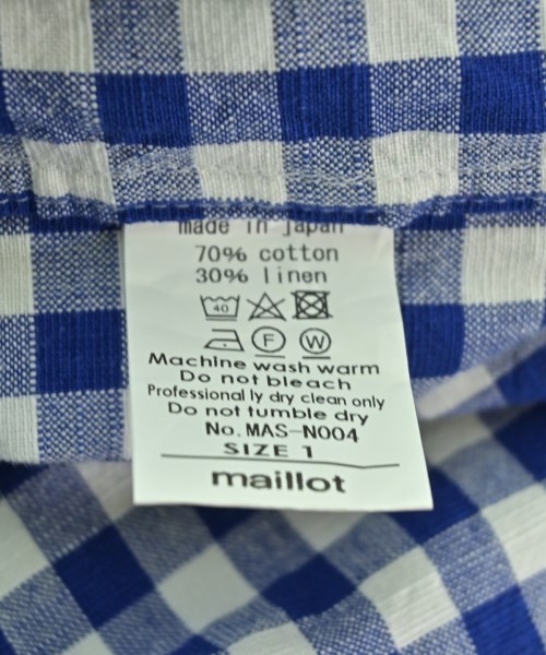 maillot（マイヨ）カジュアルシャツ 青 サイズ:1(S位) メンズ/2200645251036