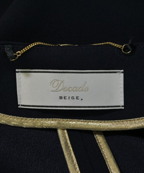 Decade BEIGE（ディケイドベイジ）ノーカラージャケット 紺 サイズ:2(M位) レディース/2200712480161