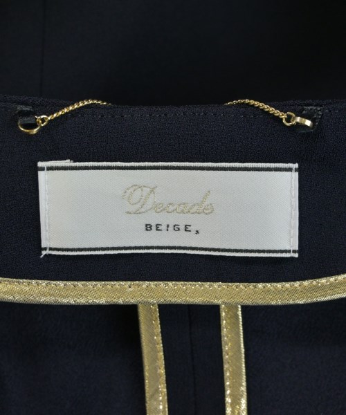 Decade BEIGE（ディケイドベイジ）ノーカラージャケット 紺 サイズ:0(XS位) レディース/2200712480178