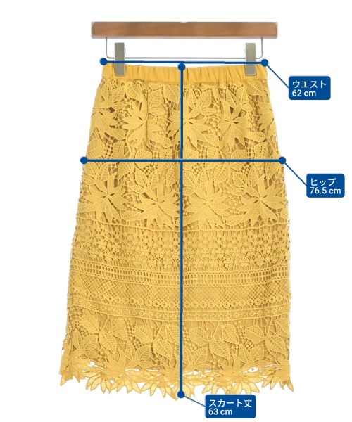 Andemiu（アンデミュウ）ひざ丈スカート 黄 サイズ:M レディース/2200653067032