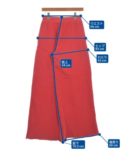 UNUSED（アンユーズド）スウェットパンツ 赤 サイズ:00(XS位) レディース/2200663951260