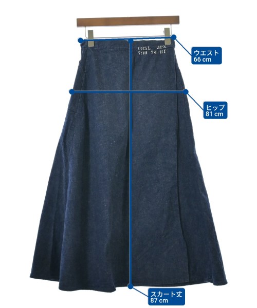 orSlow（オアスロウ）ロング・マキシ丈スカート 紺 サイズ:-(M位) レディース/2200663660148