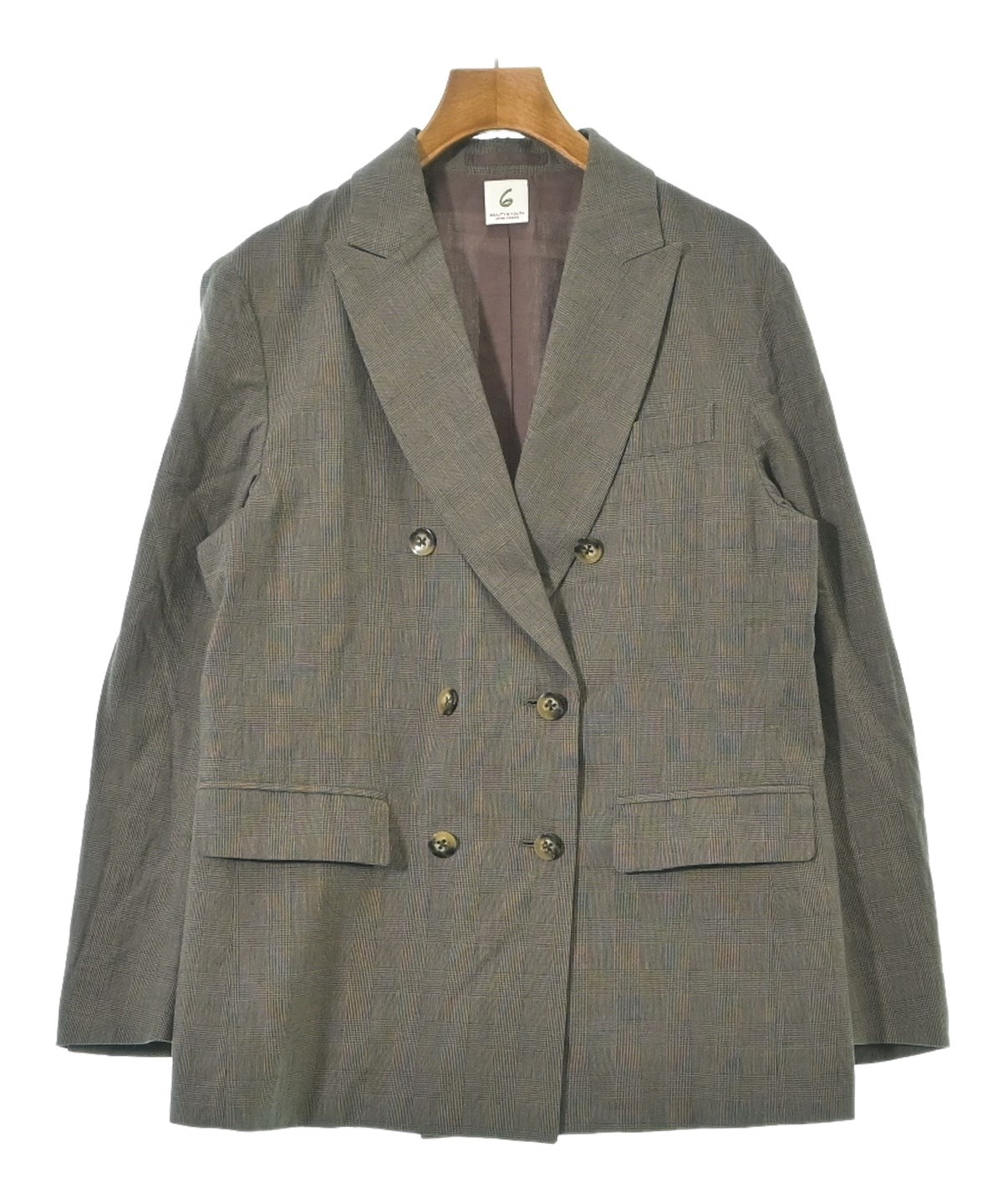 6(ROKU)（ロク）テーラードジャケット グレー サイズ:36(S位