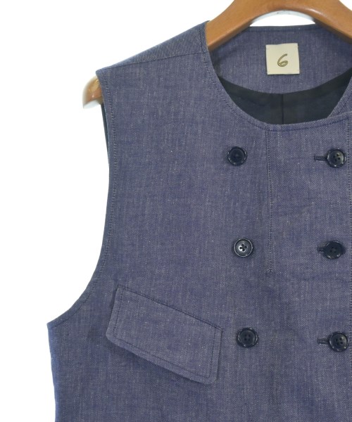 6(ROKU)（ロク）ベスト 青 サイズ:38(M位) レディース/2200634842061