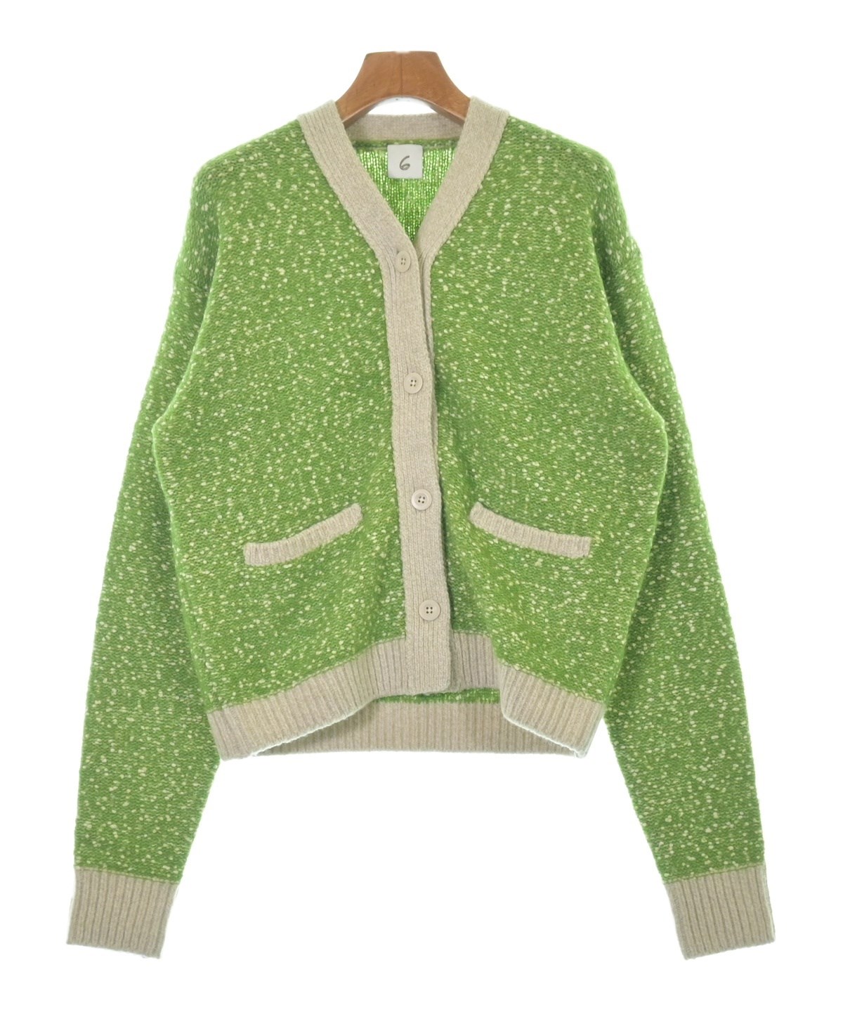 6(ROKU)（ロク）カーディガン 緑 サイズ:F レディース/2200643511019