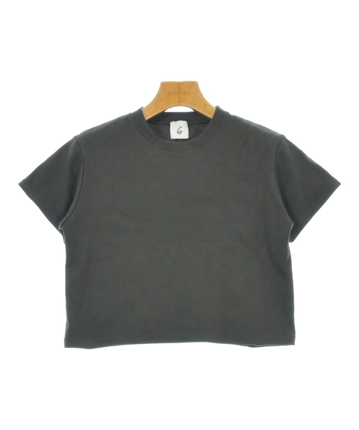 INSCRIBE × 6 ROKU（ロク）チャコール　半袖Tシャツ 肩出し INSCRIBE × 6 ROKU（ロク）チャコール 半袖Tシャツ 肩出し
