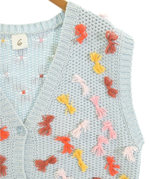 6(ROKU)（ロク）カーディガン 青 サイズ:F レディース/2200628690074