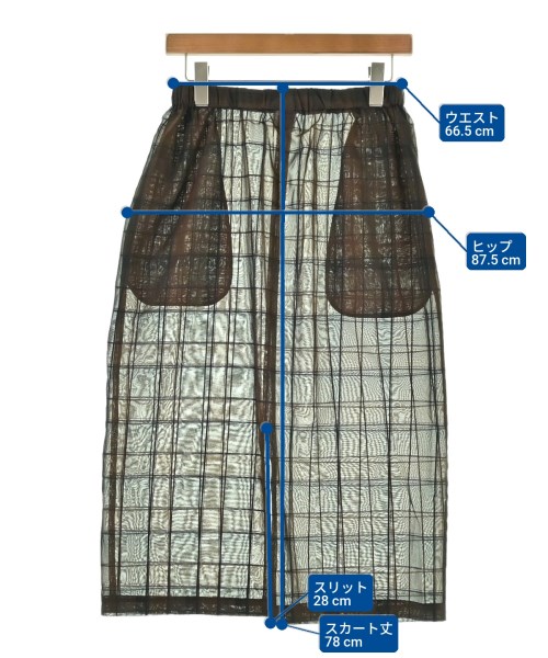6(ROKU)（ロク）ひざ丈スカート 茶 サイズ:38(M位) レディース/2200619241155