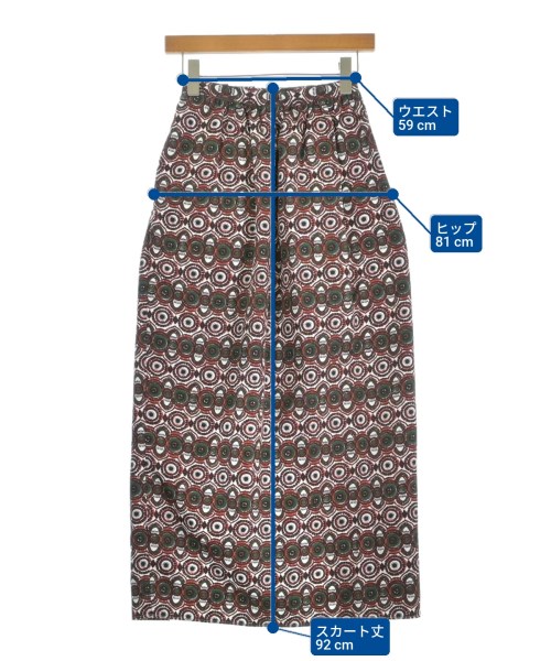 6(ROKU)（ロク）ロング・マキシ丈スカート 赤 サイズ:36(S位) レディース/2200671536046