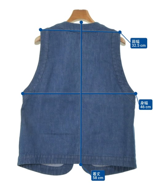 6(ROKU)（ロク）ベスト 青 サイズ:F レディース/2200671796624