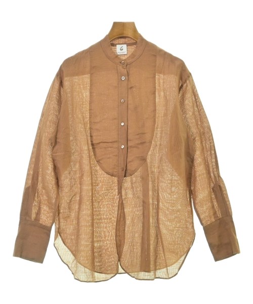 6(ROKU)(ロク)ブラウス 茶 サイズ:36(S位)/2200669872064