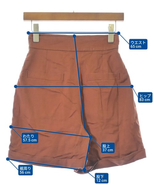 6(ROKU)（ロク）ショートパンツ 茶 サイズ:36(S位) レディース/2200659125026
