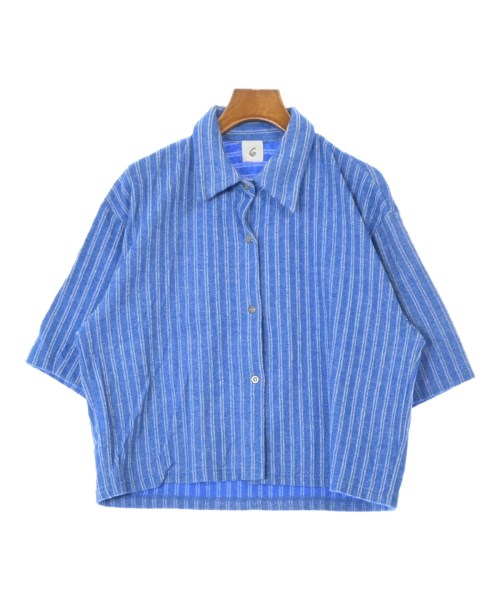 6(ROKU)(ロク)カジュアルシャツ 青 サイズ:F/2200633354305