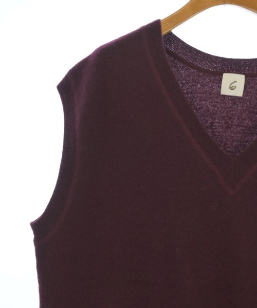 6(ROKU)（ロク）ベスト 赤 サイズ:F レディース/2200665707063