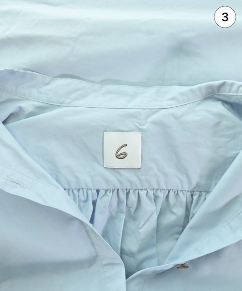 6(ROKU)（ロク）ブラウス 青 サイズ:36(S位) レディース/2200665539046