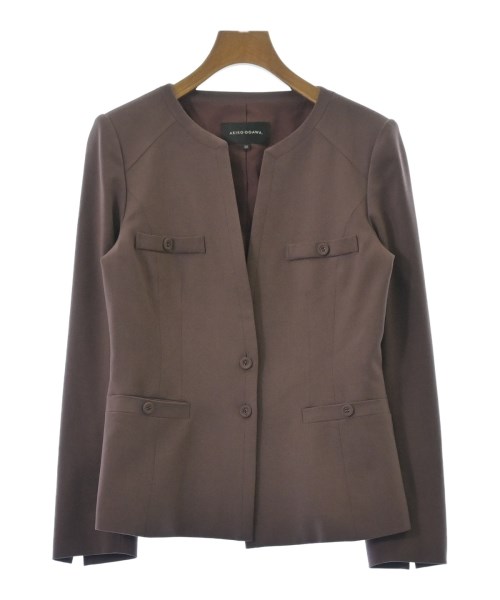 AKIKO OGAWA.(アキコオガワ)ノーカラージャケット 赤 サイズ:38(M位)/2200658624032