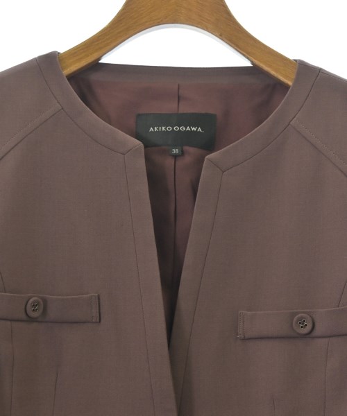 AKIKO OGAWA.（アキコオガワ）ノーカラージャケット 赤 サイズ:38(M位) レディース/2200658624032