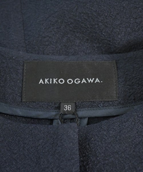 AKIKO OGAWA.（アキコオガワ）ノーカラージャケット 紺 サイズ:36(S位) レディース/2200692949054