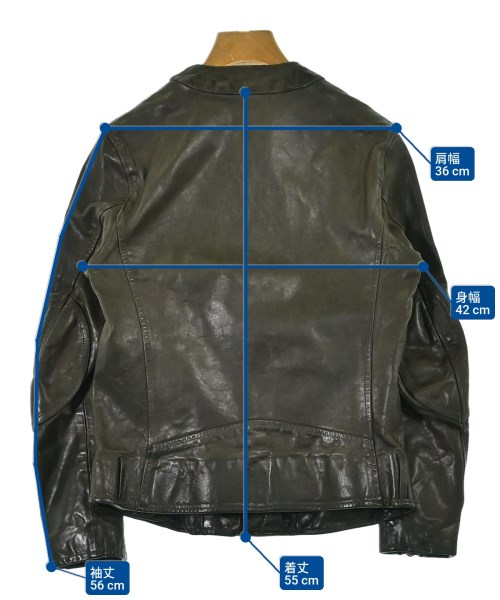 GOLDEN GOOSE（ゴールデングース）ライダース 緑 サイズ:XS レディース/2200655228042