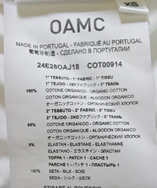 OAMC（オーエーエムシー）Tシャツ・カットソー 白 サイズ:XS メンズ/2200707655024