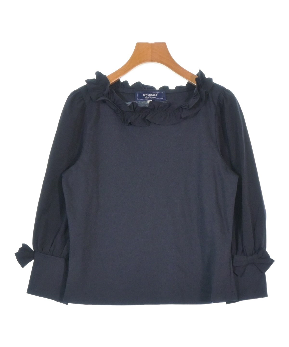 M'S GRACY(エムズグレイシー) 長袖シャツブラウス サイズ38 M レディース美品  - ベージュ シルク混/ボウタイ M'S GRACY - M'S GRACY(エムズグレイシー) 長袖シャツブラウス サイズ