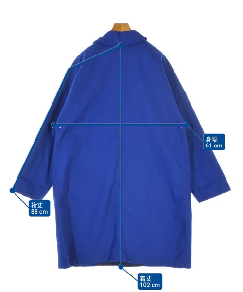 Yarmo（ヤーモ）ステンカラーコート 青 サイズ:42(L位) メンズ/2200673644015