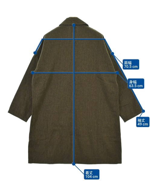 Yarmo（ヤーモ）ステンカラーコート 茶 サイズ:S メンズ/2200647224090