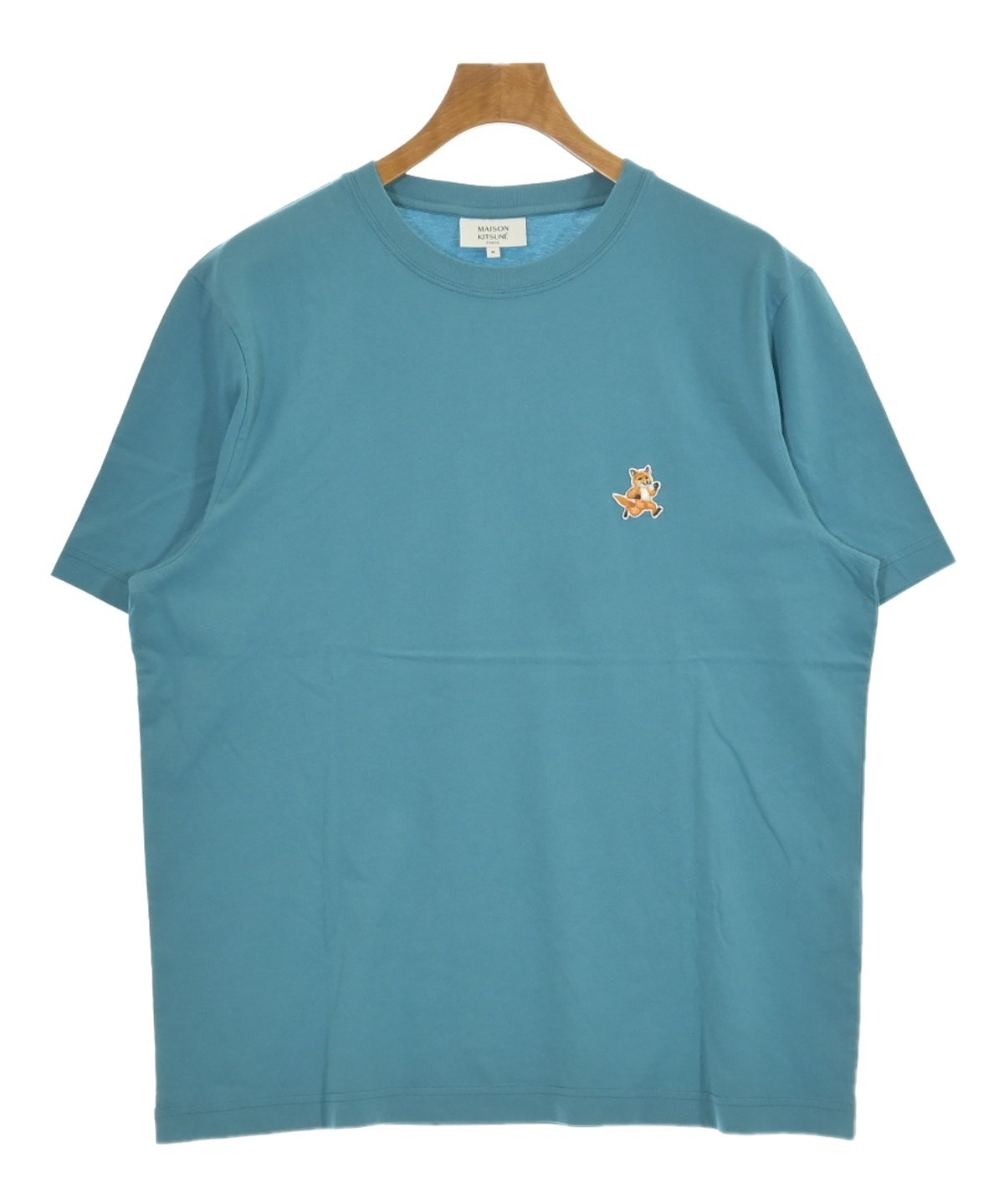 MAISON KITSUNÉ 青 長袖シャツ Sサイズ JP EXCLUSIVE FOX HEAD EMBROIDERY STRIPE SHIRT | Maison Kitsuné