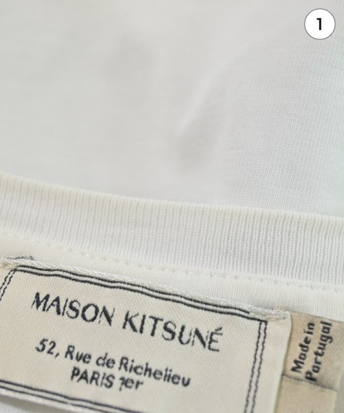 MAISON KITSUNE（メゾンキツネ）Tシャツ・カットソー 白 サイズ:L メンズ/2200611443267