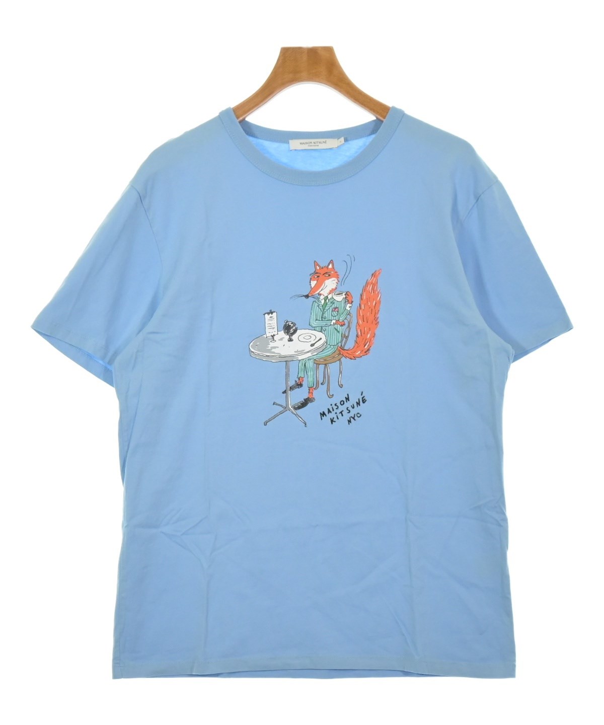 Maison Kitsuné Tシャツ 水色 Mサイズ メゾンキツネ】サンライズタグ オーバーサイズTシャツ – GQ SHOP