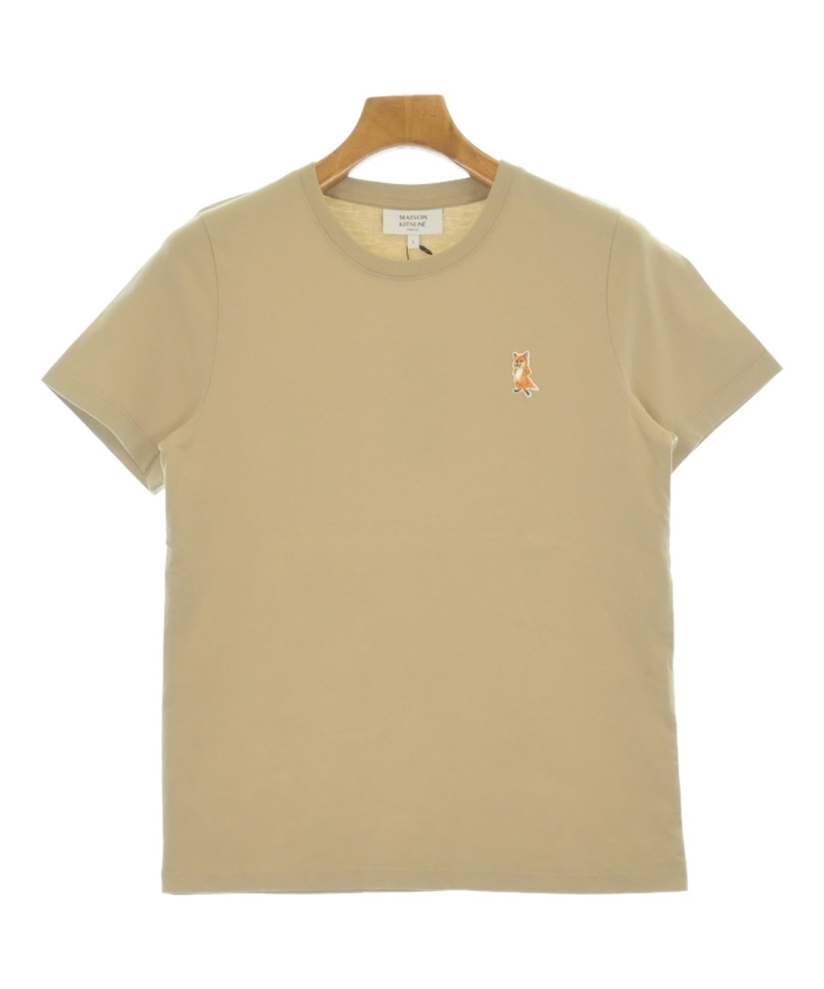 MAISON KITSUNE メゾンキツネ Tシャツ・カットソー S ベージュ 【古着】【中古】【送料無料】 中古・古着通販】maison kitsune (メゾンキツネ) クルーネック