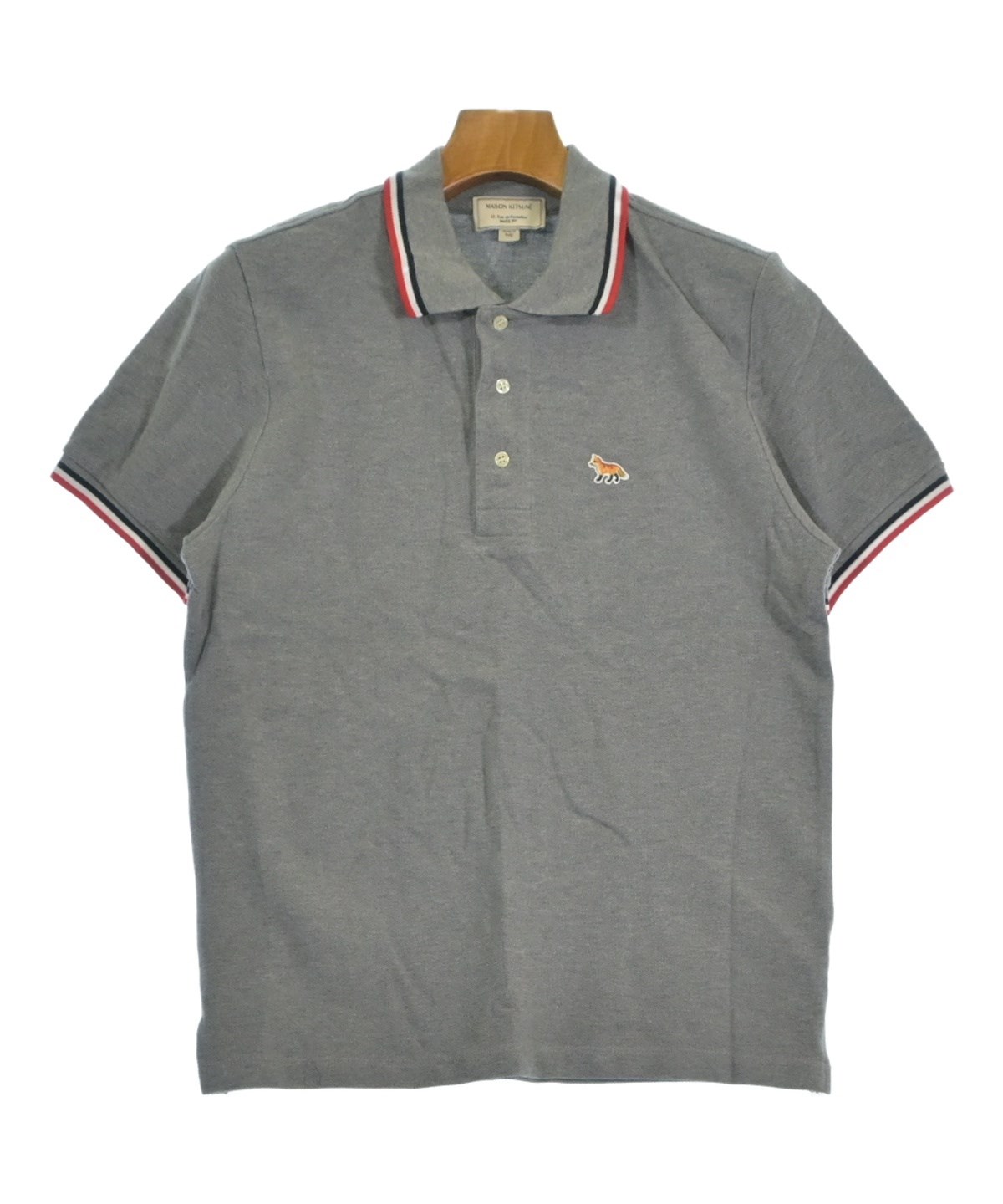 MAISON KITSUNE（メゾンキツネ）ポロシャツ グレー サイズ:S メンズ