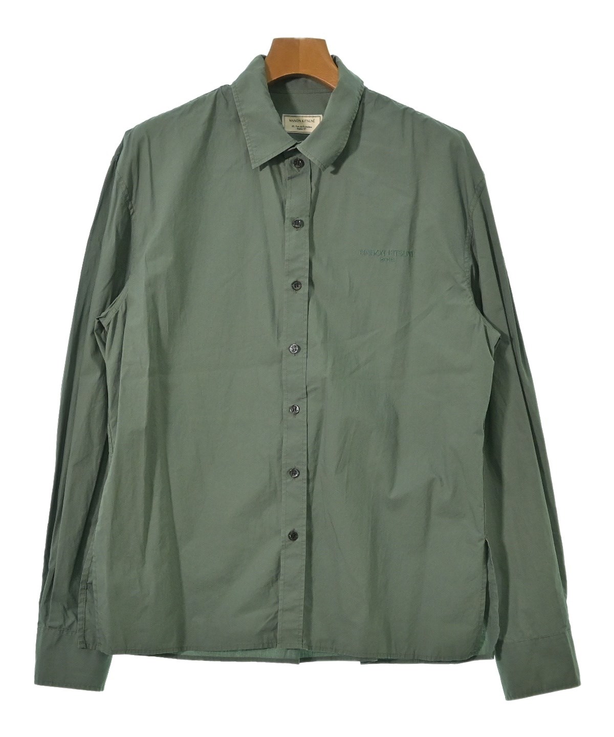メゾンキツネ　ダークグリーン　ワークシャツ　Sサイズ MAISON KITSUNE（メゾンキツネ）カジュアルシャツ 緑 サイズ:40(L位